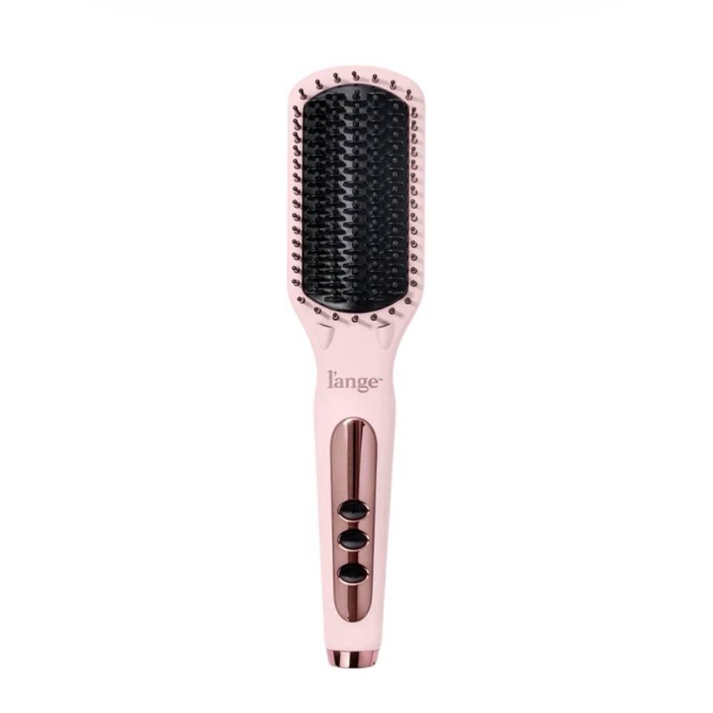 Lange Le Vite Pink Heated Paddle Straightening Brush with Black Bristles